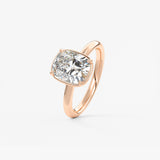 Elongated Cushion Bezel Lab Grown Diamond Engagement Ring