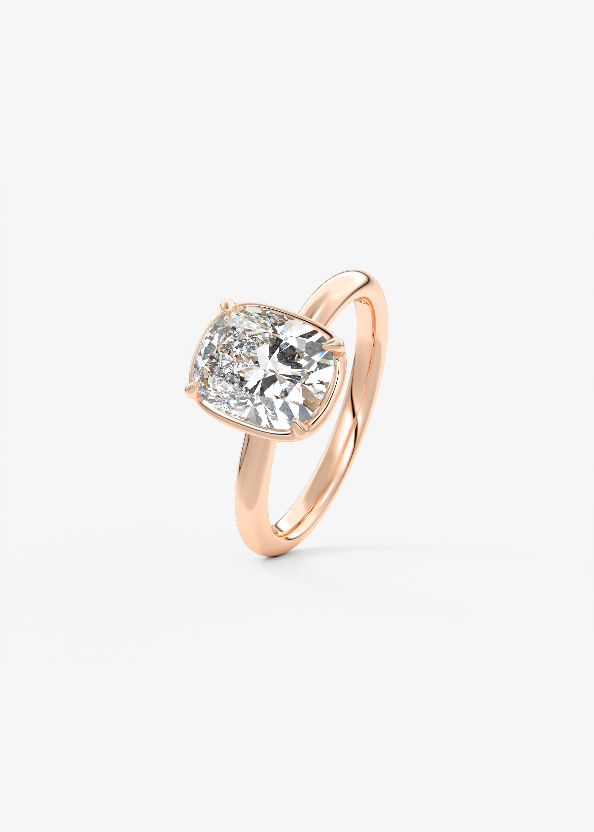 Elongated Cushion Bezel Lab Grown Diamond Engagement Ring