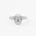 Elongated Cushion Bezel Lab Grown Diamond Engagement Ring