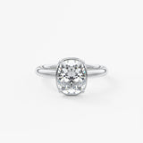 Elongated Cushion Bezel Lab Grown Diamond Engagement Ring