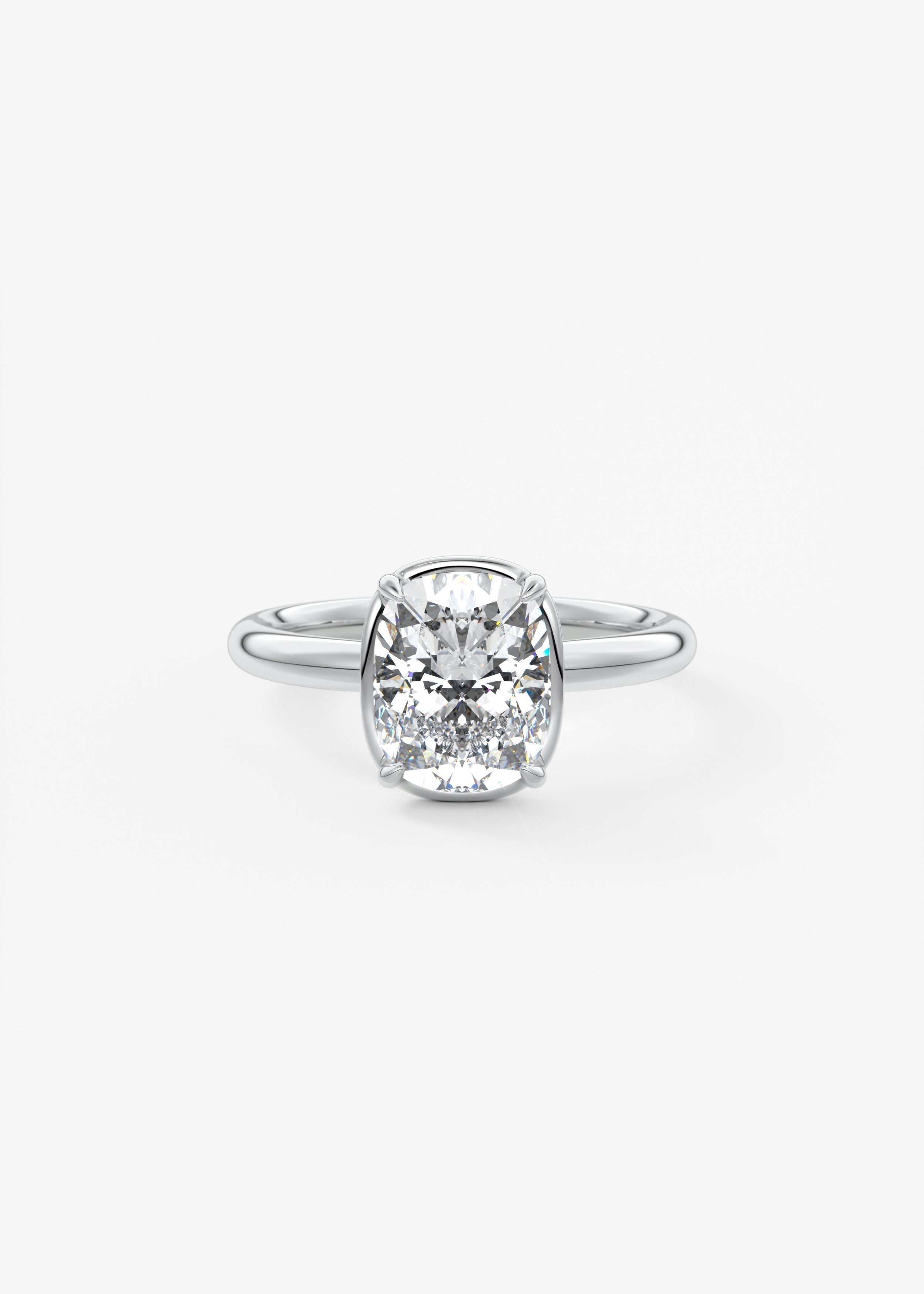 Elongated Cushion Bezel Lab Grown Diamond Engagement Ring