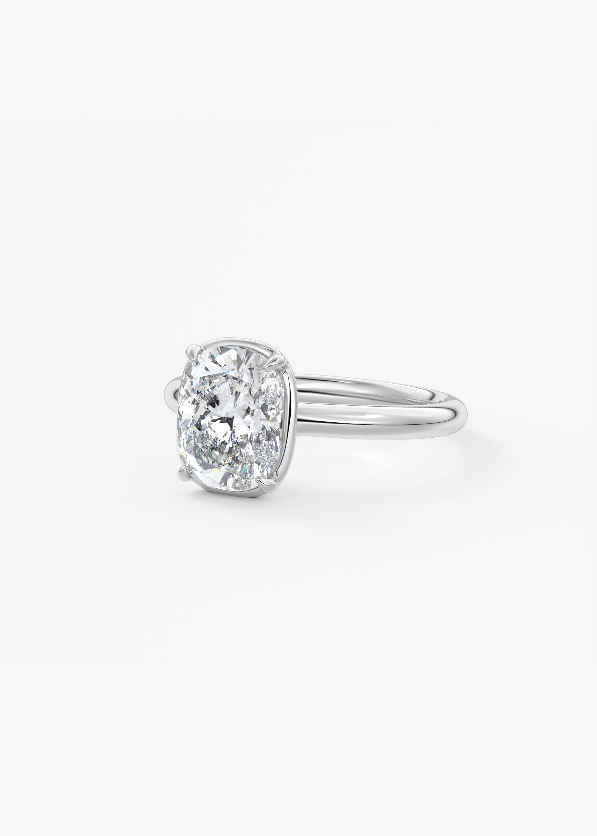 Elongated Cushion Bezel Lab Grown Diamond Engagement Ring