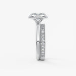 Elongated Cushion Bezel Lab Grown Diamond Engagement Ring