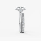 Elongated Cushion Bezel Lab Grown Diamond Engagement Ring