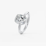 Elongated Cushion Bezel Lab Grown Diamond Engagement Ring