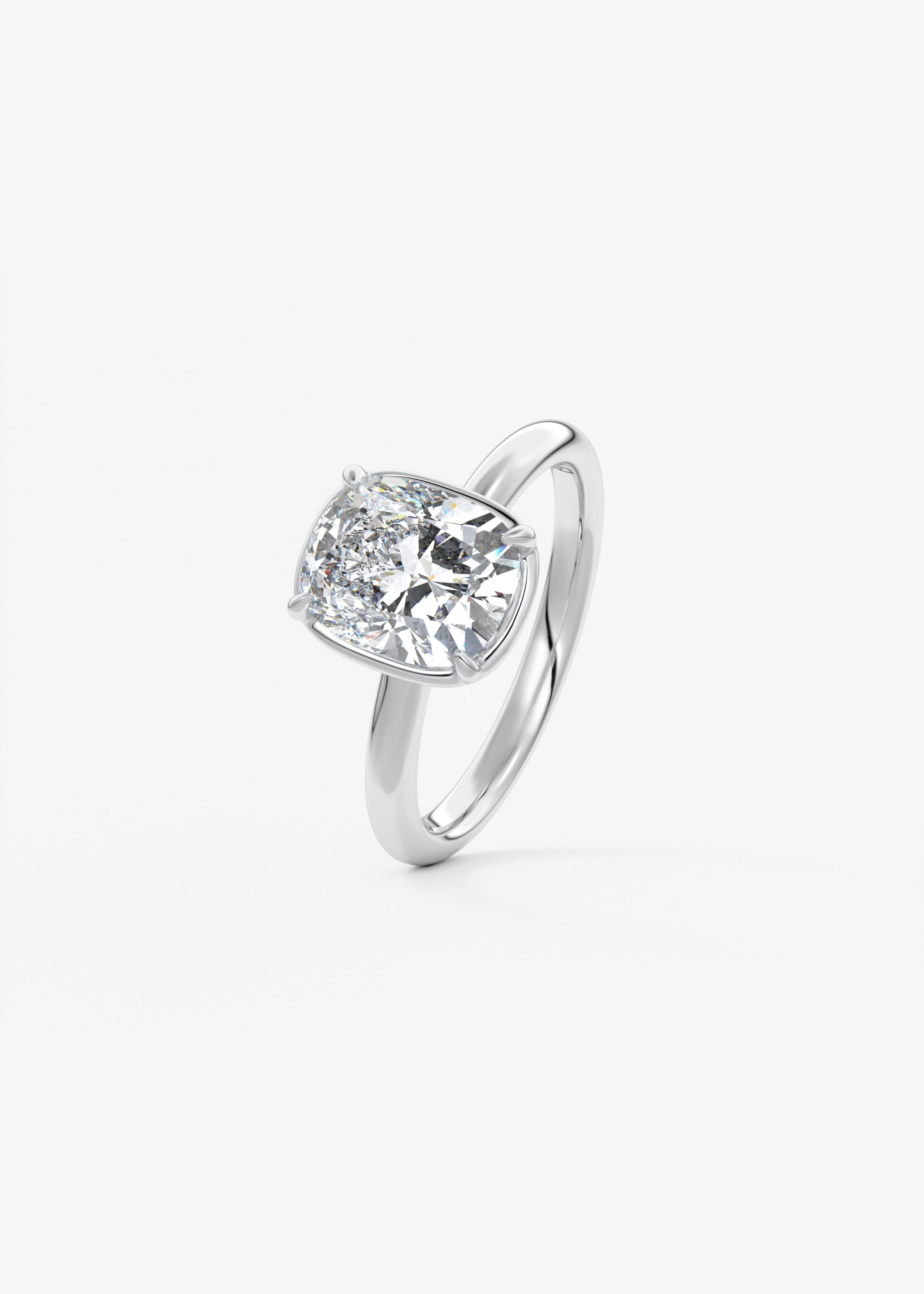 Elongated Cushion Bezel Lab Grown Diamond Engagement Ring