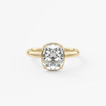 Elongated Cushion Bezel Lab Grown Diamond Engagement Ring