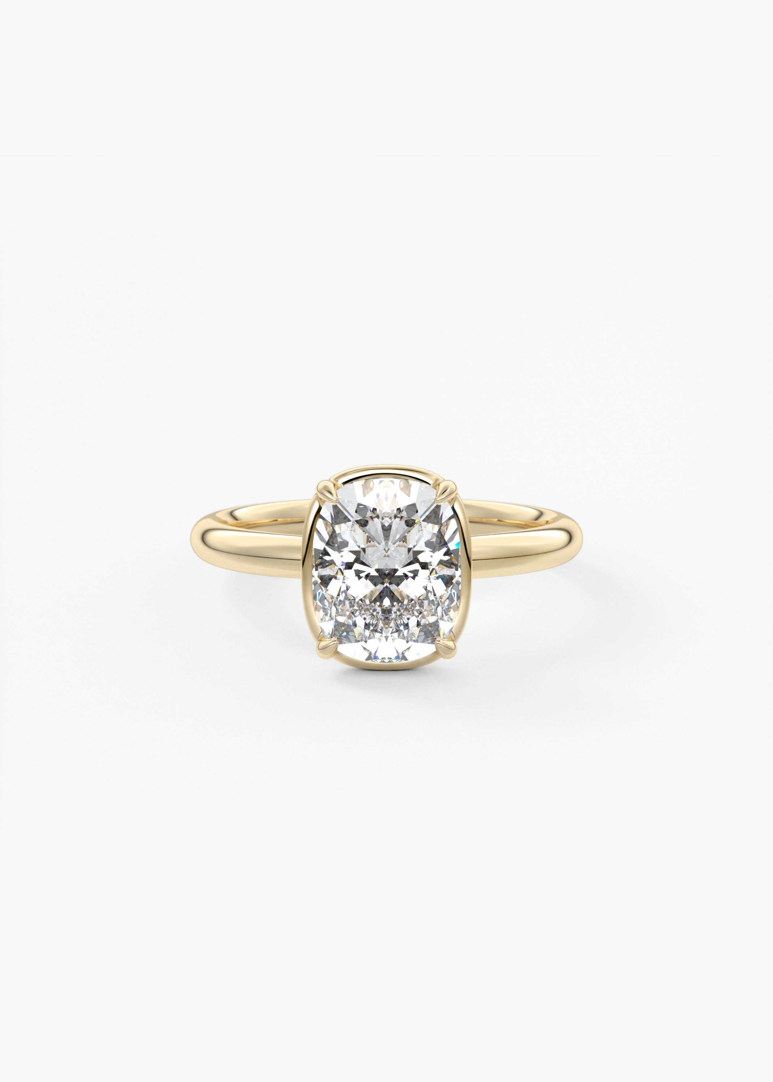 Elongated Cushion Bezel Lab Grown Diamond Engagement Ring