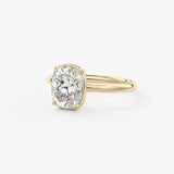 Elongated Cushion Bezel Lab Grown Diamond Engagement Ring