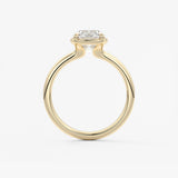 Elongated Cushion Bezel Lab Grown Diamond Engagement Ring