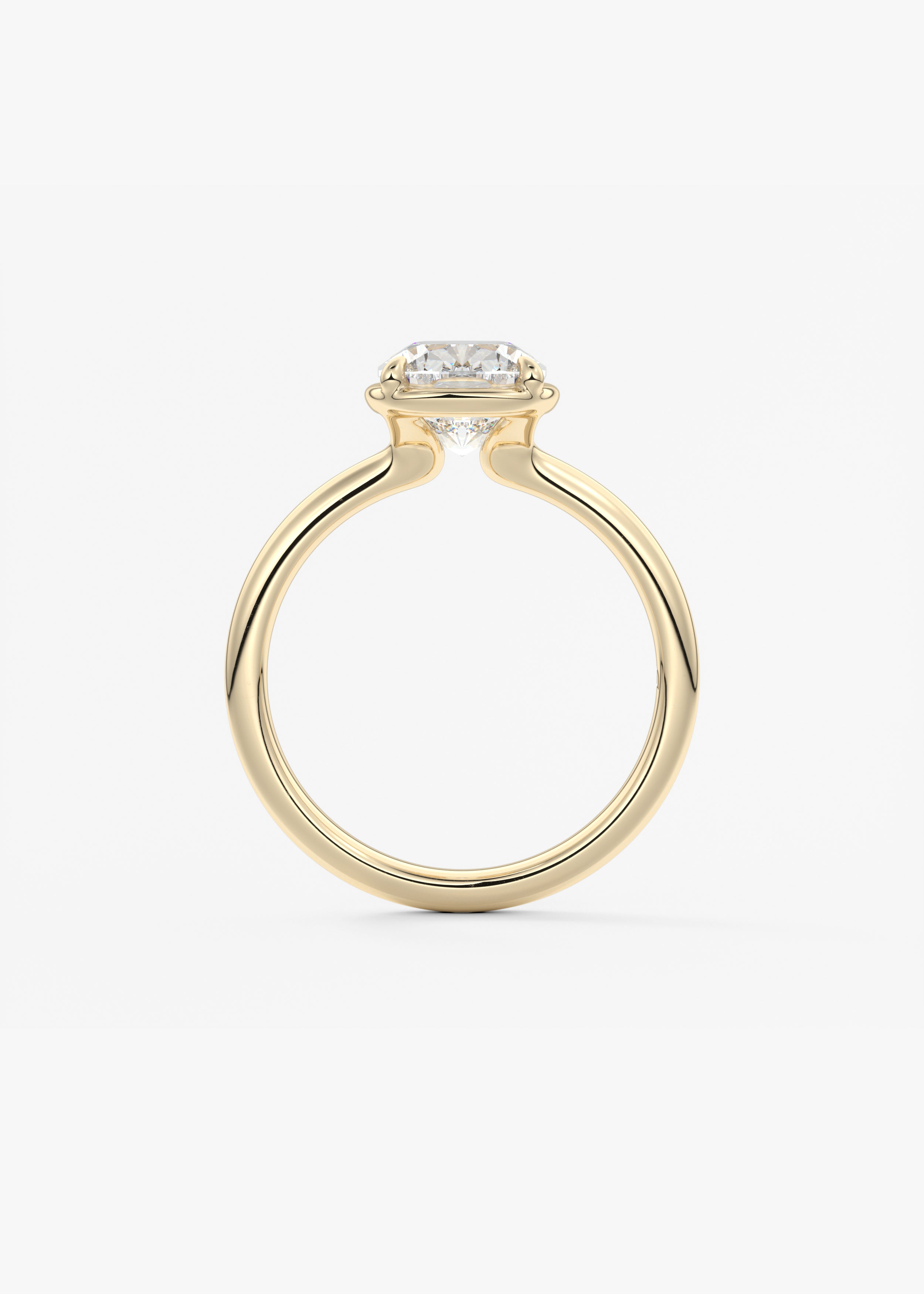 Elongated Cushion Bezel Lab Grown Diamond Engagement Ring