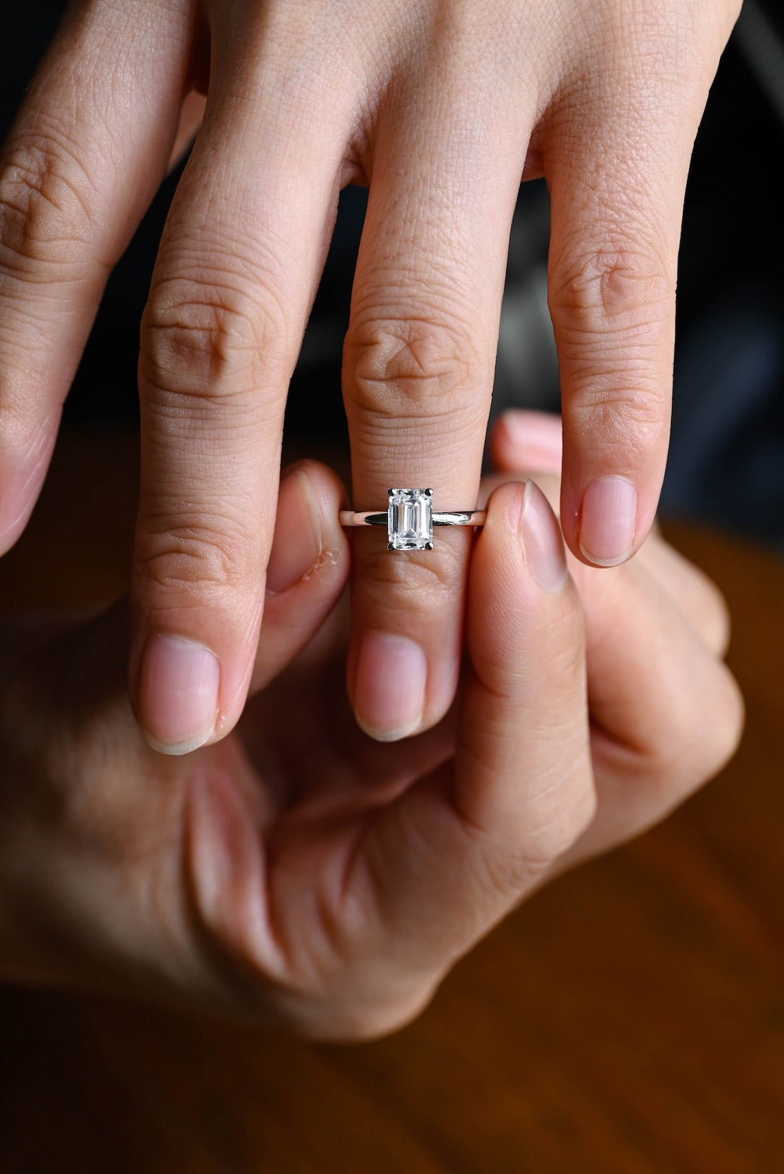 Stunning 3.0 CT Emerald Moissanite Engagement Ring with Solitaire Design 5