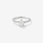 Stunning 1.20 CT Pear Moissanite Engagement Ring in Pave Designs 1