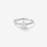 Stunning 1.20 CT Pear Moissanite Engagement Ring in Pave Designs 1
