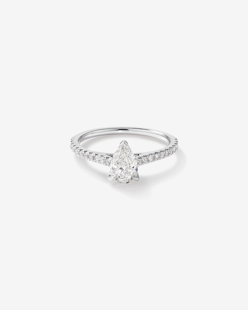 Stunning 1.20 CT Pear Moissanite Engagement Ring in Pave Designs 1
