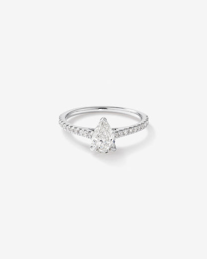 Stunning 1.20 CT Pear Moissanite Engagement Ring in Pave Designs 1