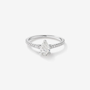 Stunning 1.20 CT Pear Moissanite Engagement Ring in Pave Designs