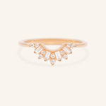 Stunning 0.2 TCW Round & Baguette Moissanite Stones Curved Wedding Bands 4