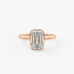 Emerald Bezel Lab Grown Diamond Engagement Ring