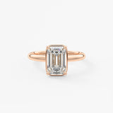 Emerald Bezel Lab Grown Diamond Engagement Ring
