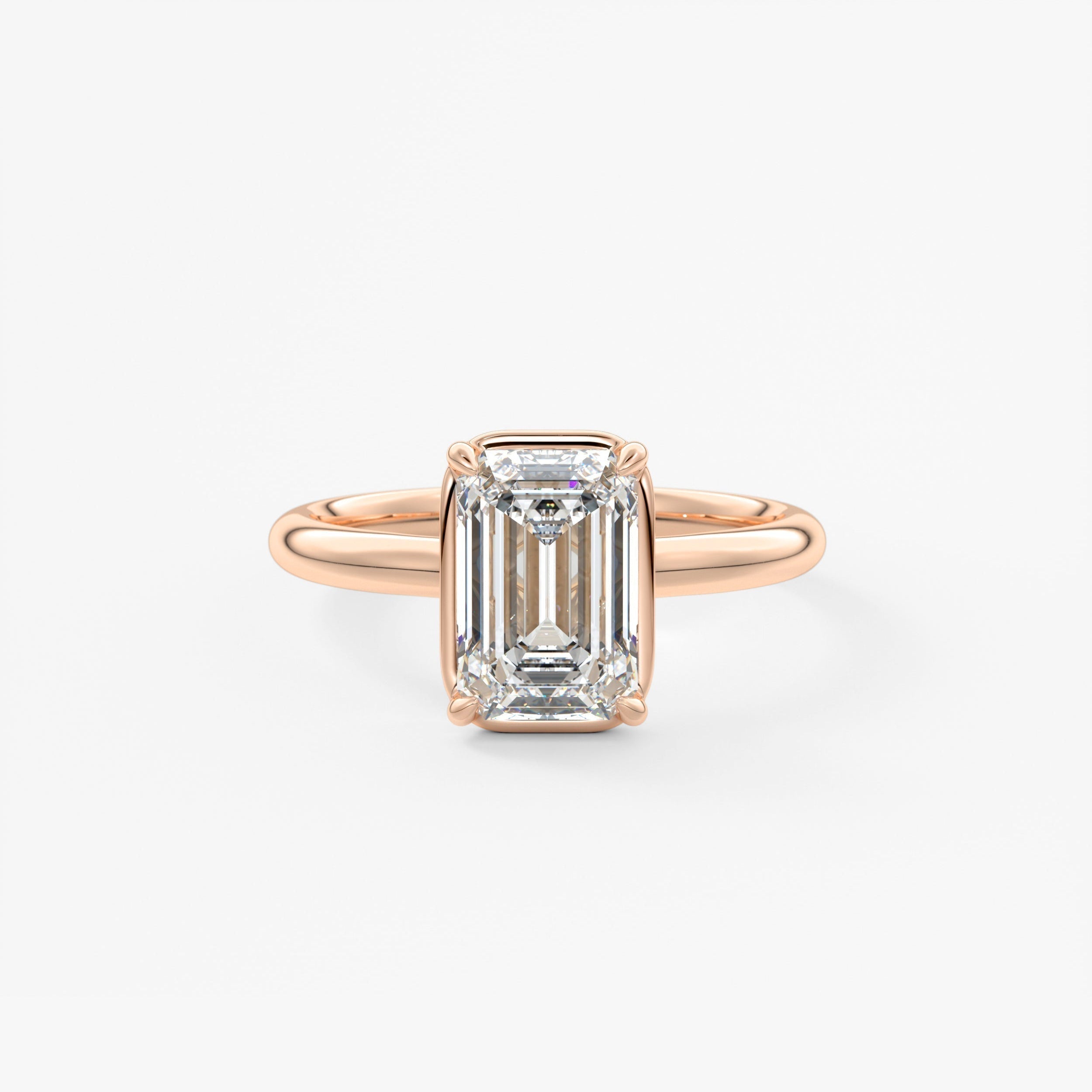 Emerald Bezel Lab Grown Diamond Engagement Ring