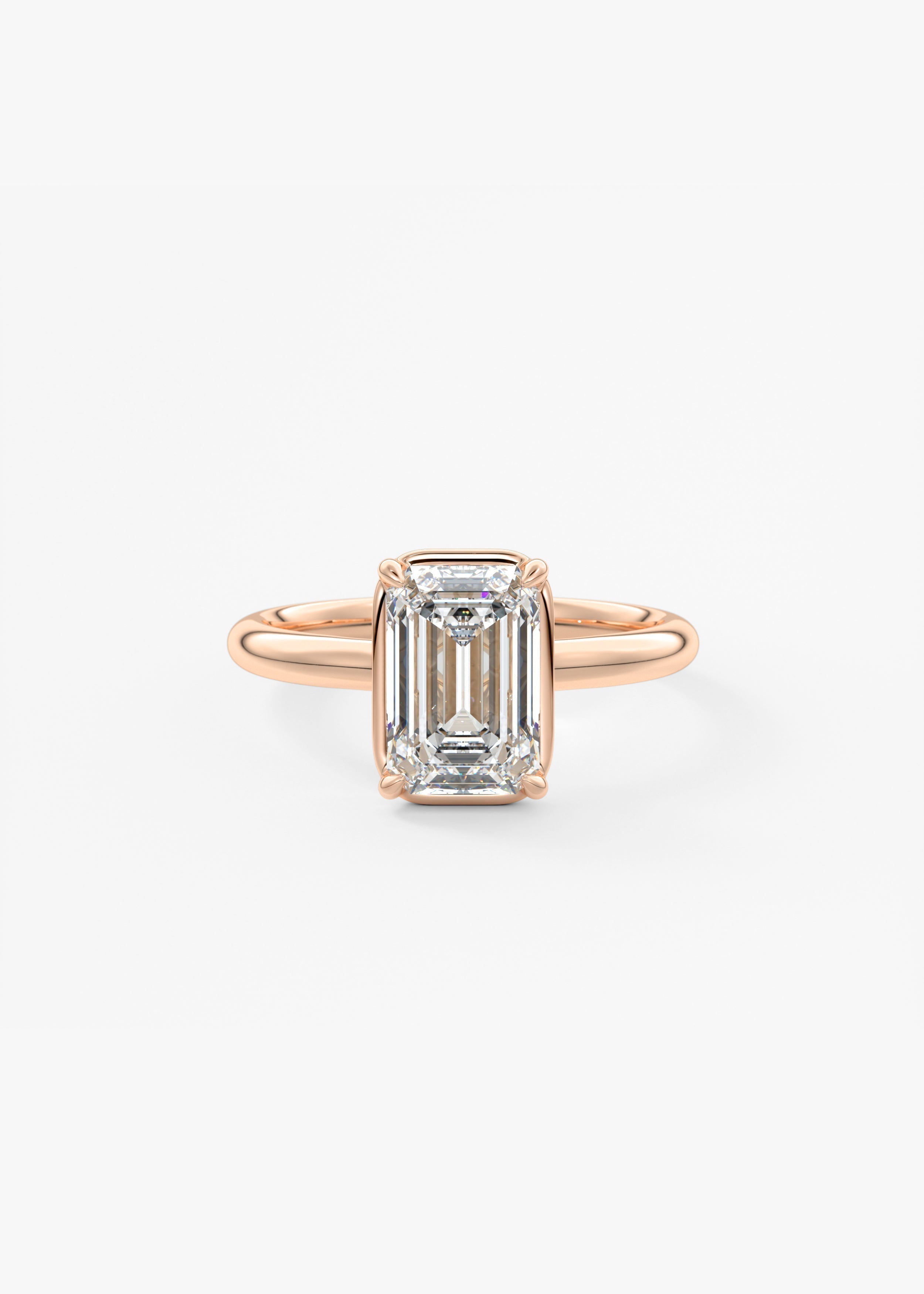 Emerald Bezel Lab Grown Diamond Engagement Ring