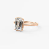 Emerald Bezel Lab Grown Diamond Engagement Ring