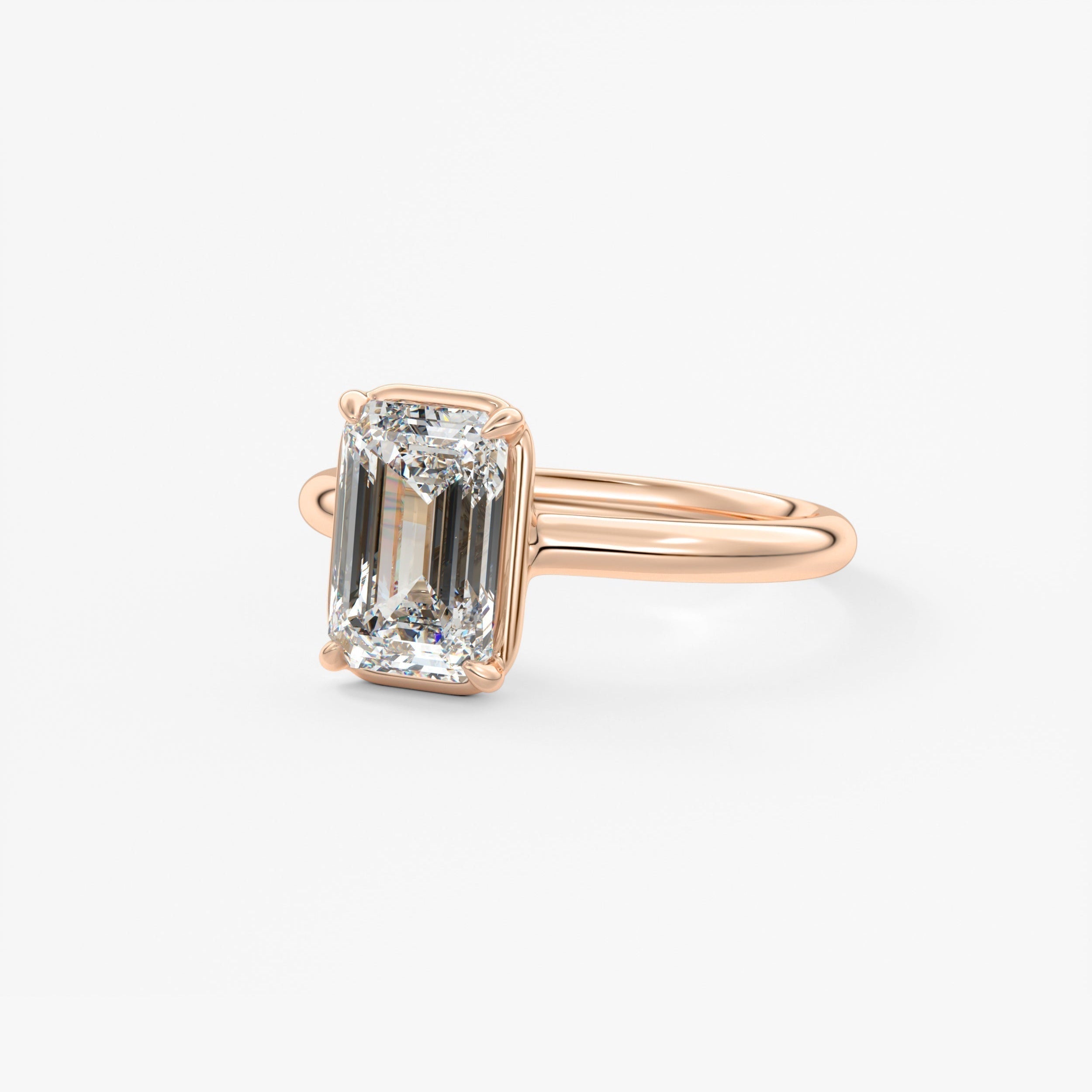 Emerald Bezel Lab Grown Diamond Engagement Ring