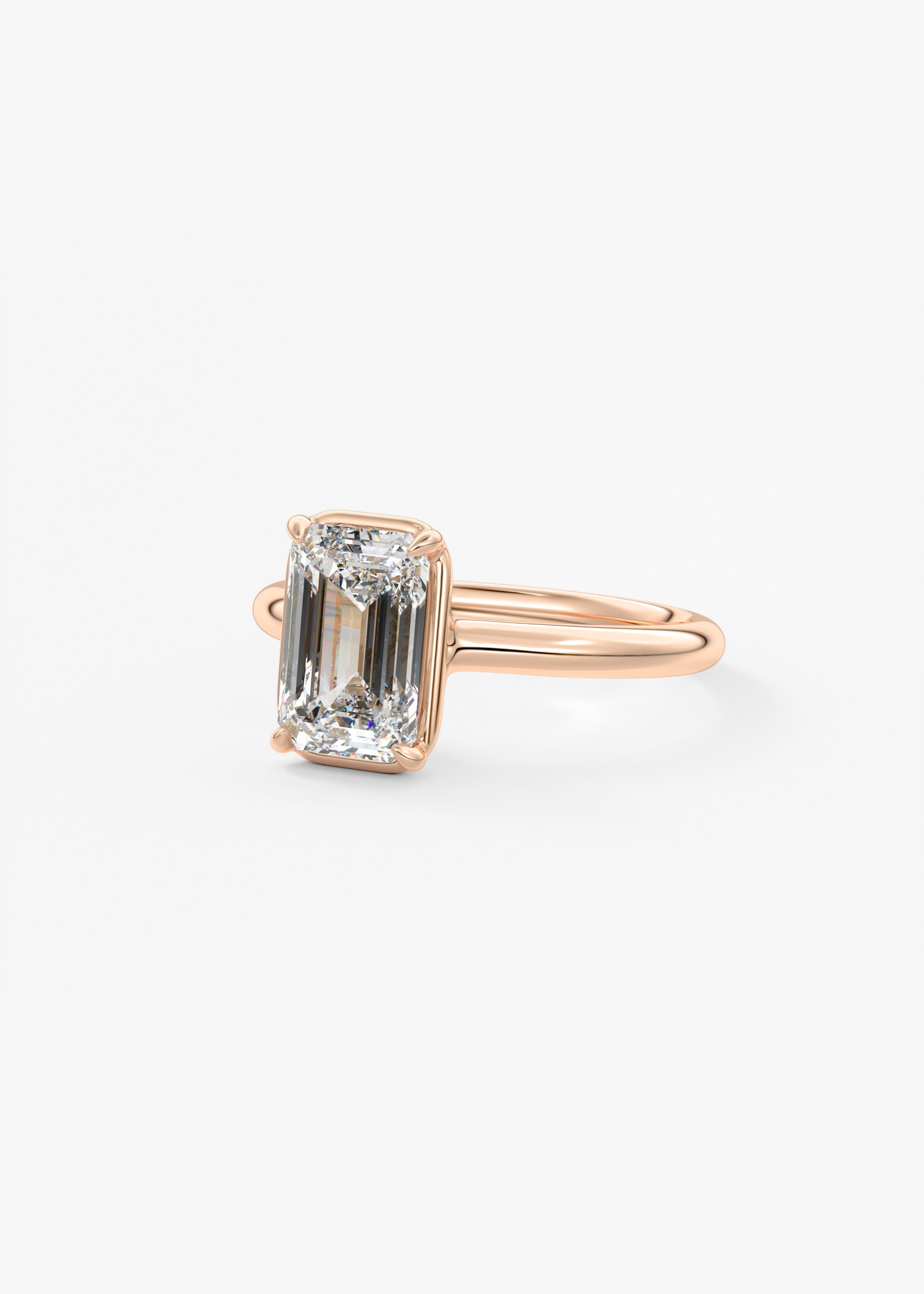 Emerald Bezel Lab Grown Diamond Engagement Ring