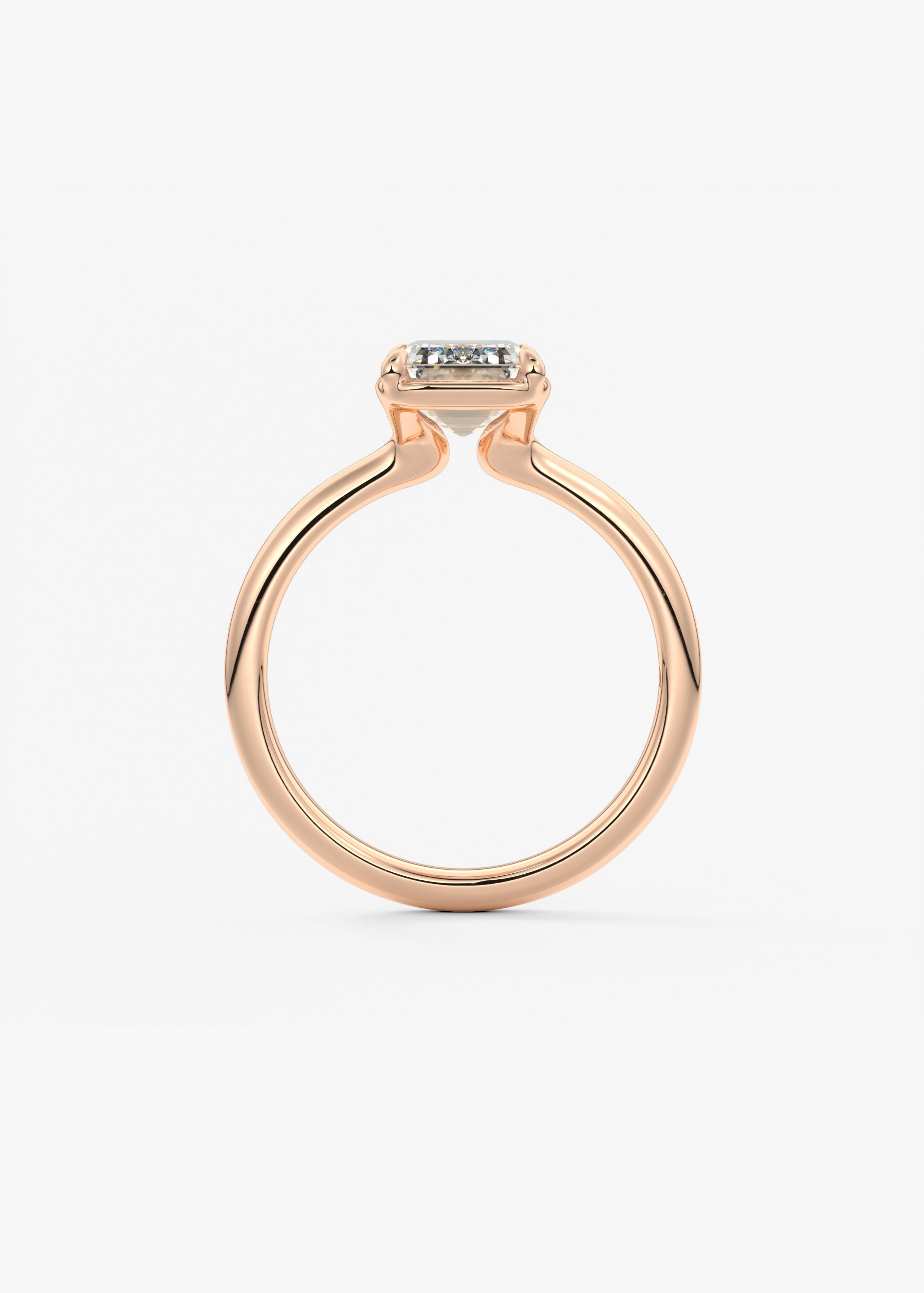 Emerald Bezel Lab Grown Diamond Engagement Ring