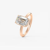 Emerald Bezel Lab Grown Diamond Engagement Ring
