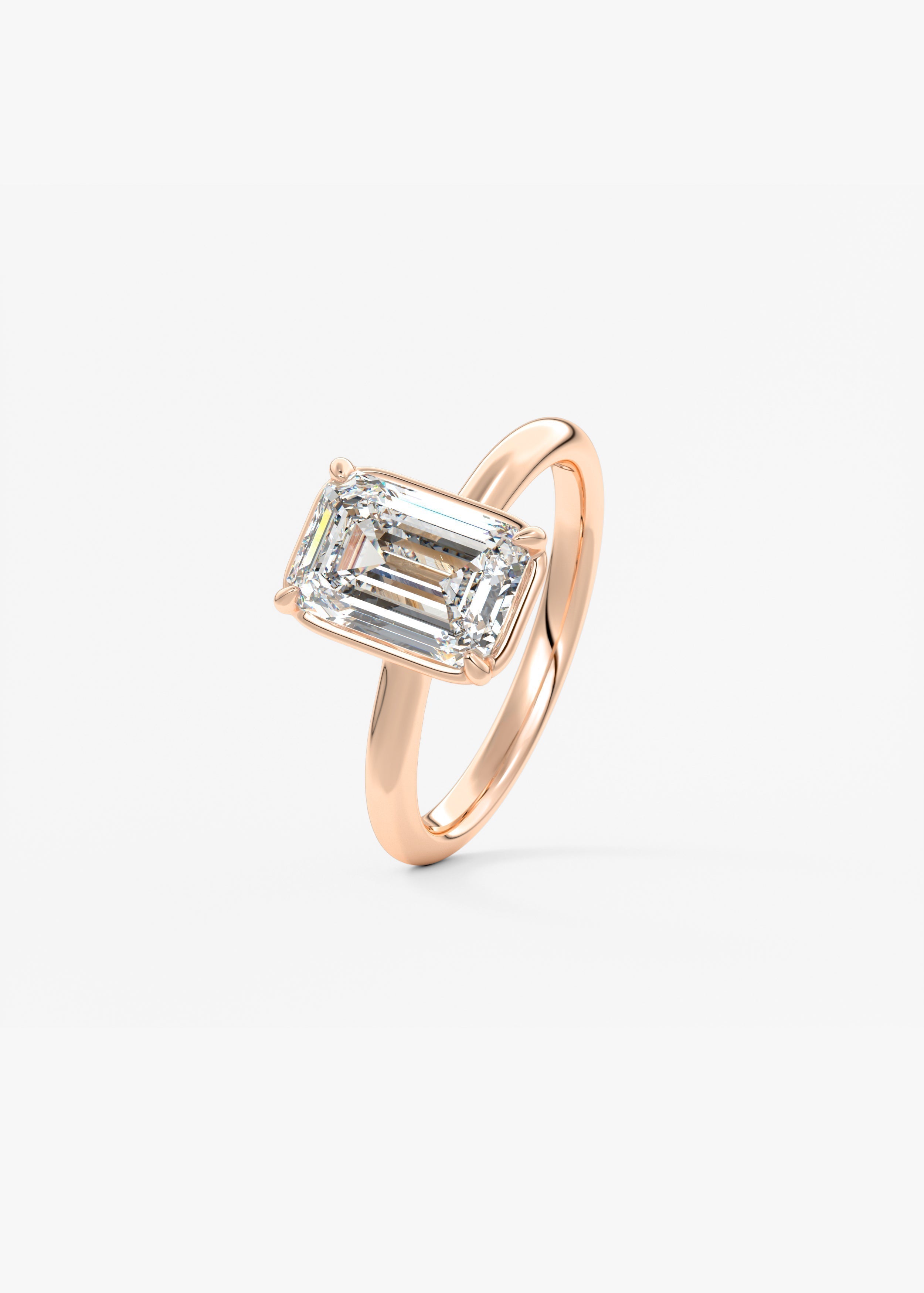 Emerald Bezel Lab Grown Diamond Engagement Ring
