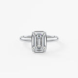 Emerald Bezel Lab Grown Diamond Engagement Ring