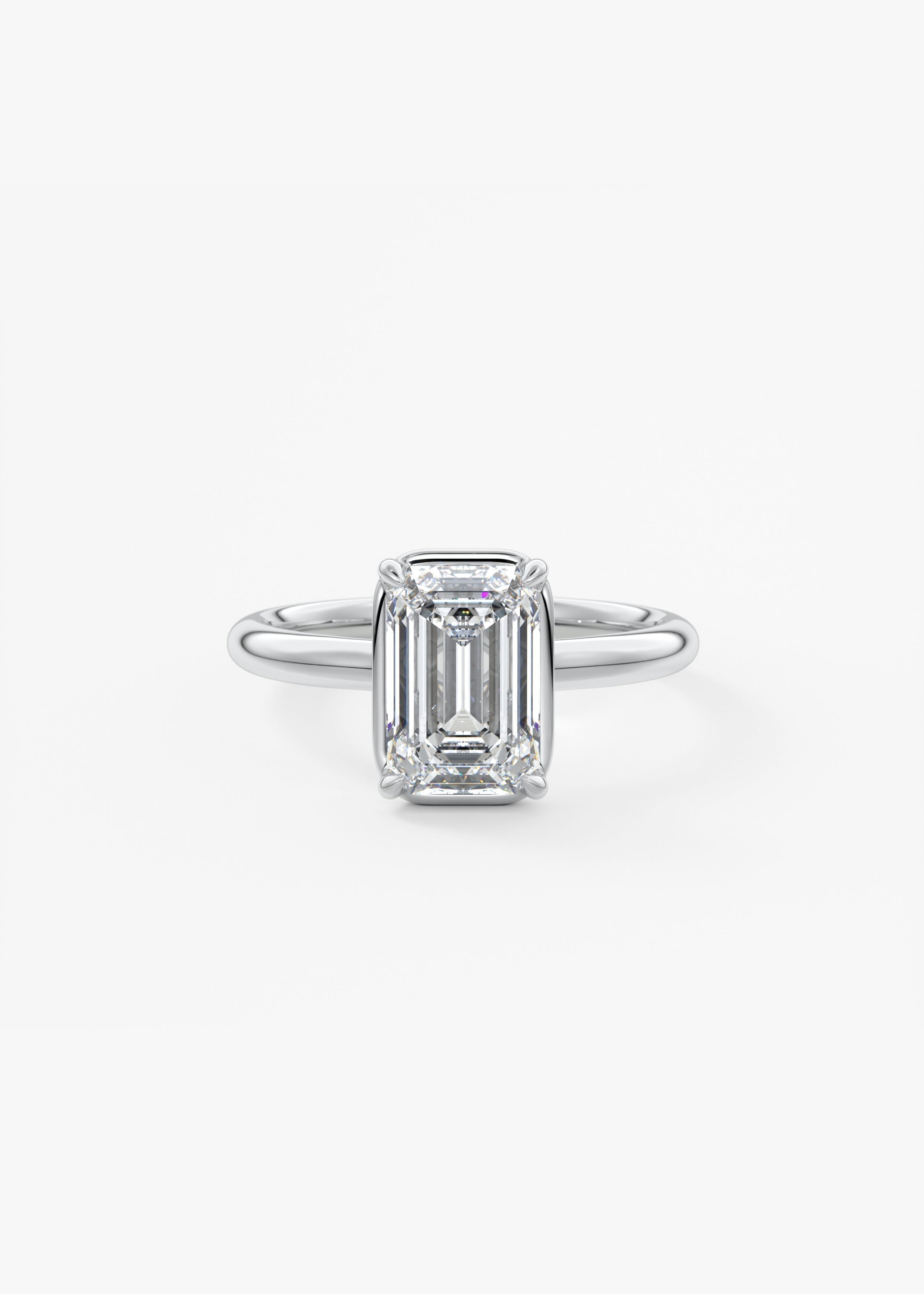 Emerald Bezel Lab Grown Diamond Engagement Ring