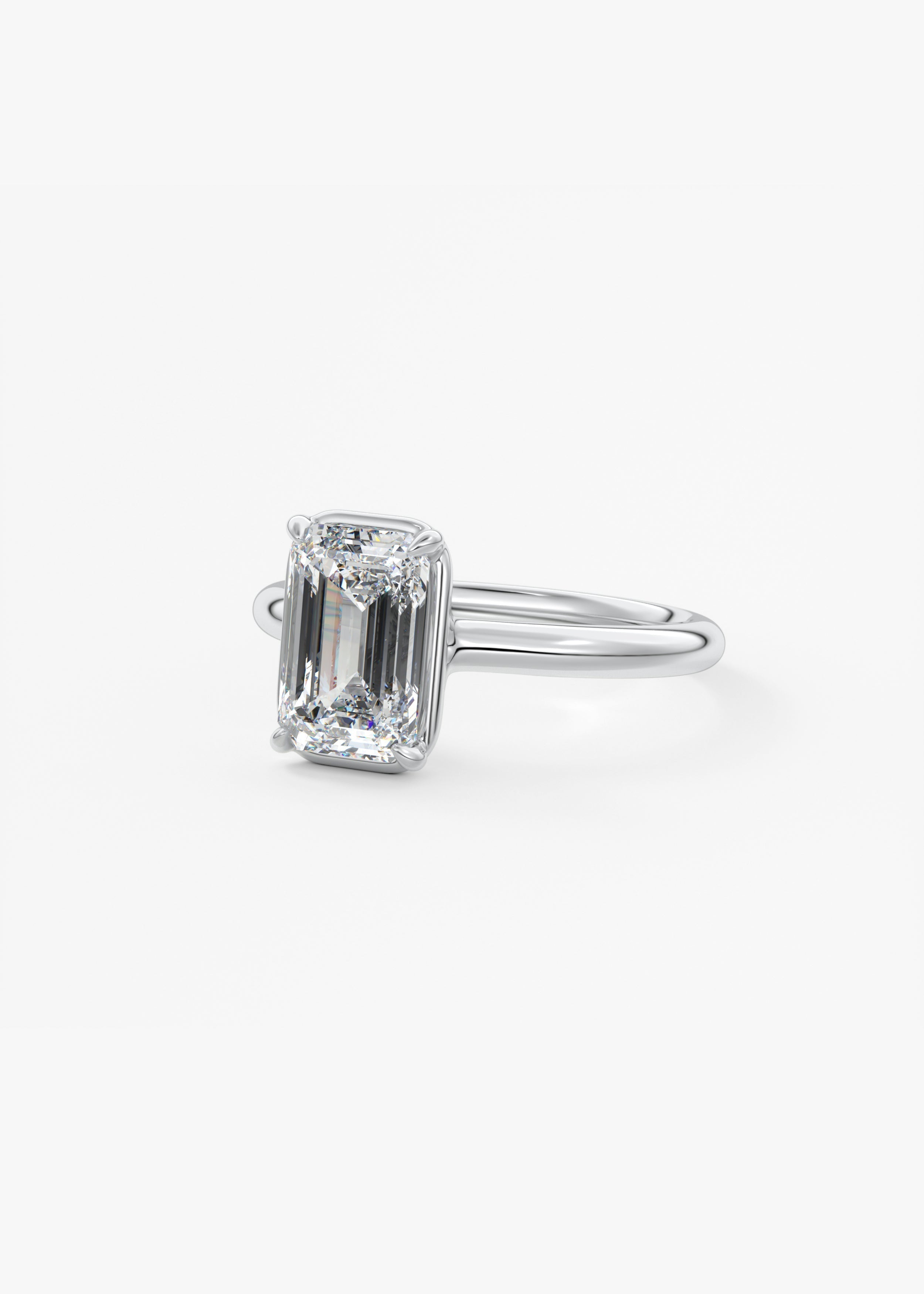 Emerald Bezel Lab Grown Diamond Engagement Ring