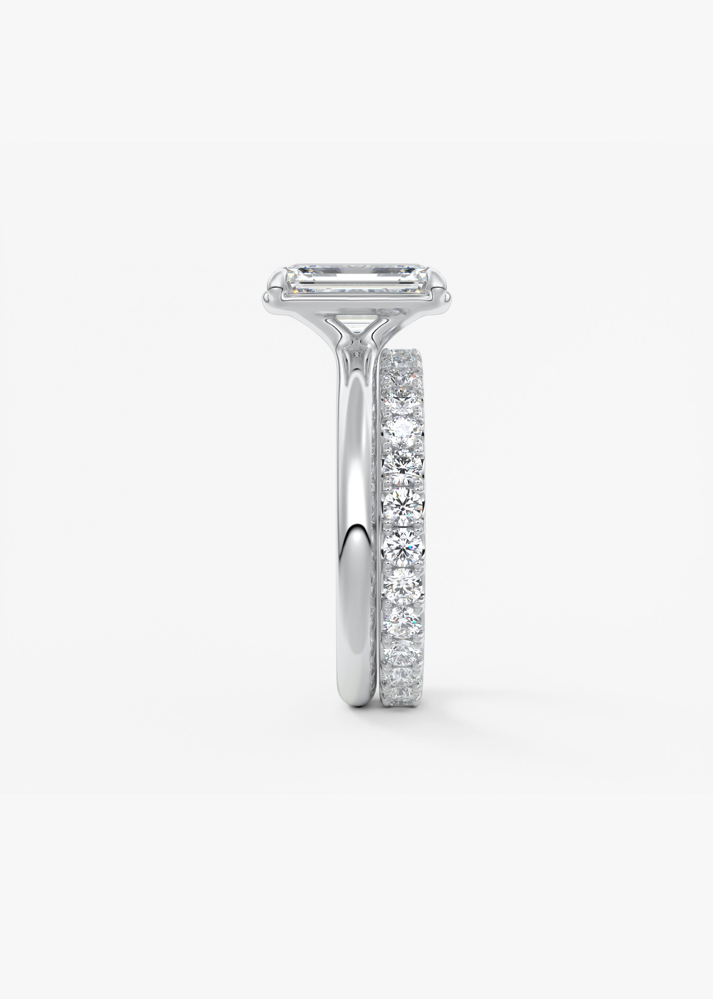 Emerald Bezel Lab Grown Diamond Engagement Ring