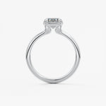 Emerald Bezel Lab Grown Diamond Engagement Ring