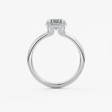 Emerald Bezel Lab Grown Diamond Engagement Ring