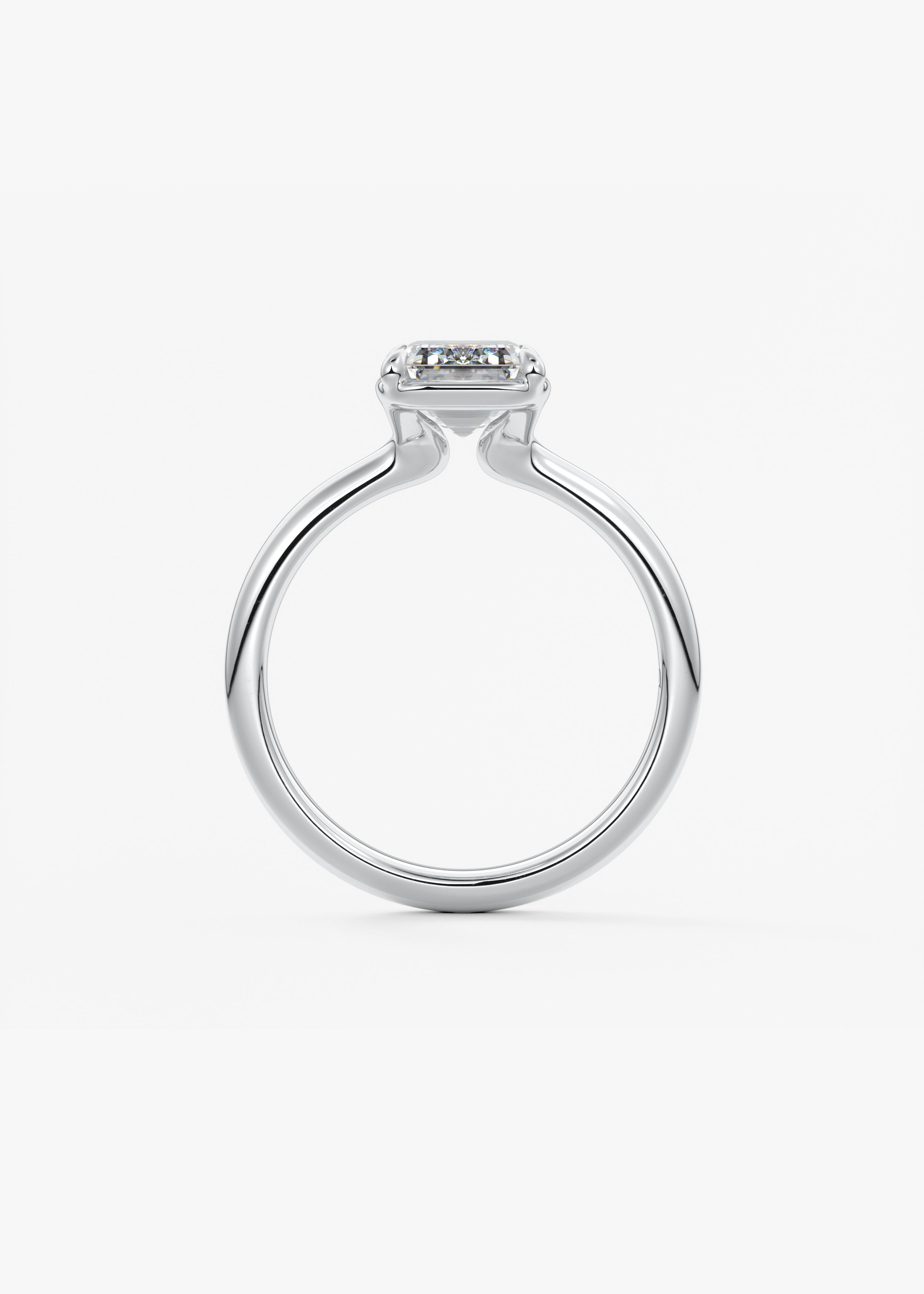 Emerald Bezel Lab Grown Diamond Engagement Ring