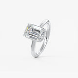 Emerald Bezel Lab Grown Diamond Engagement Ring