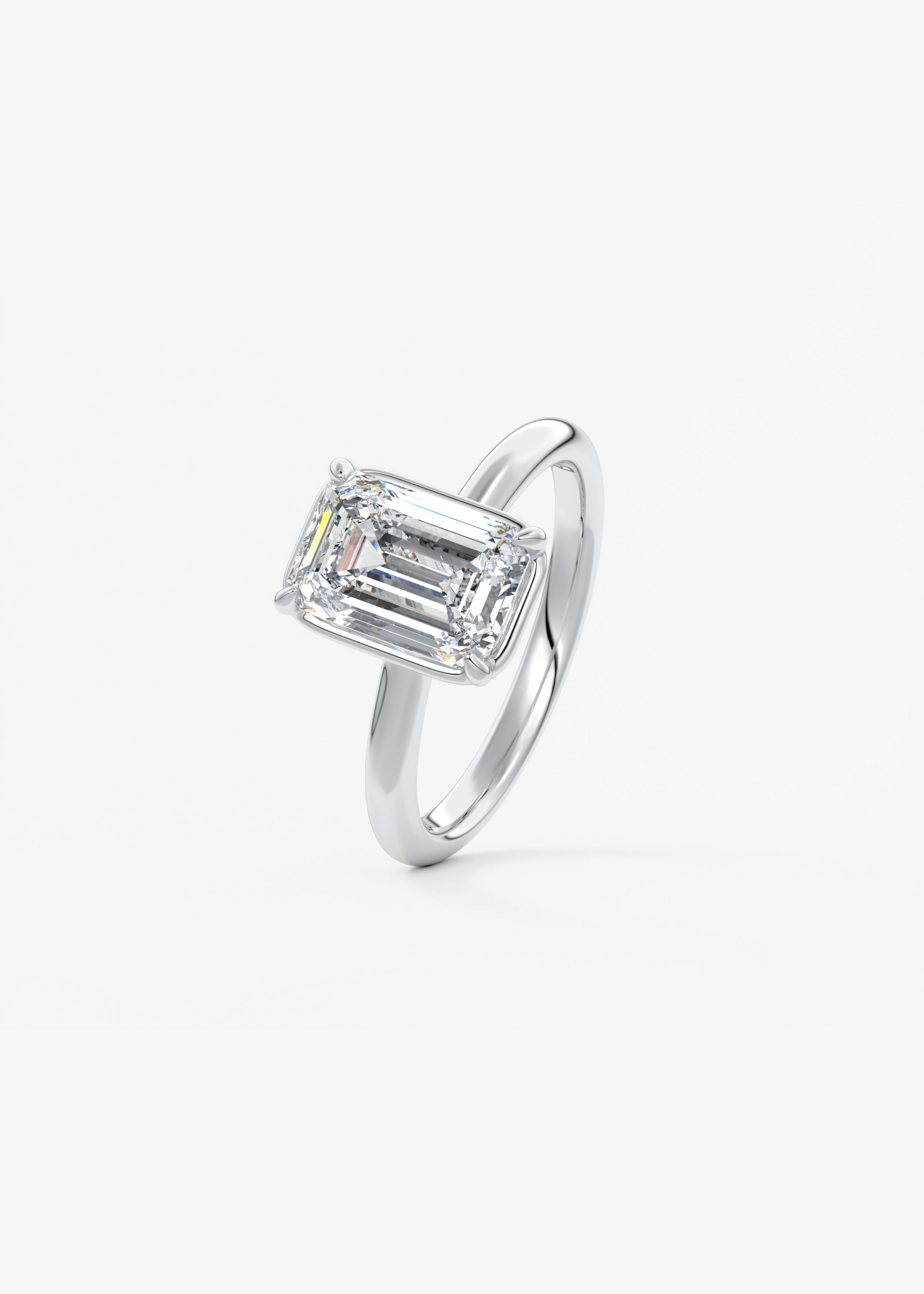 Emerald Bezel Lab Grown Diamond Engagement Ring