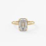Emerald Bezel Lab Grown Diamond Engagement Ring