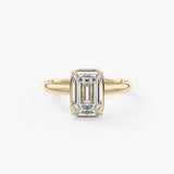 Emerald Bezel Lab Grown Diamond Engagement Ring