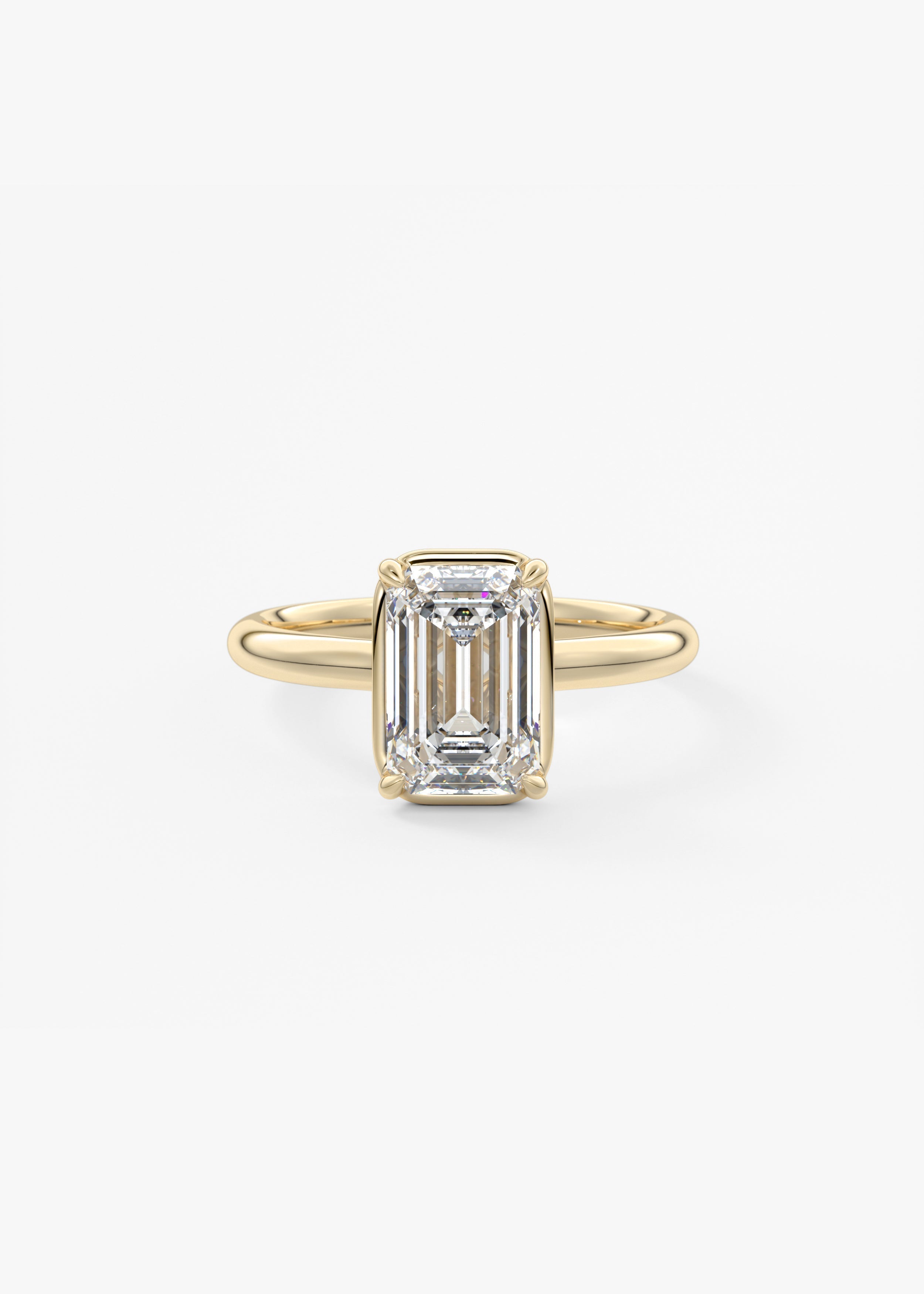 Emerald Bezel Lab Grown Diamond Engagement Ring