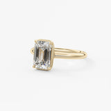 Emerald Bezel Lab Grown Diamond Engagement Ring