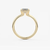 Emerald Bezel Lab Grown Diamond Engagement Ring