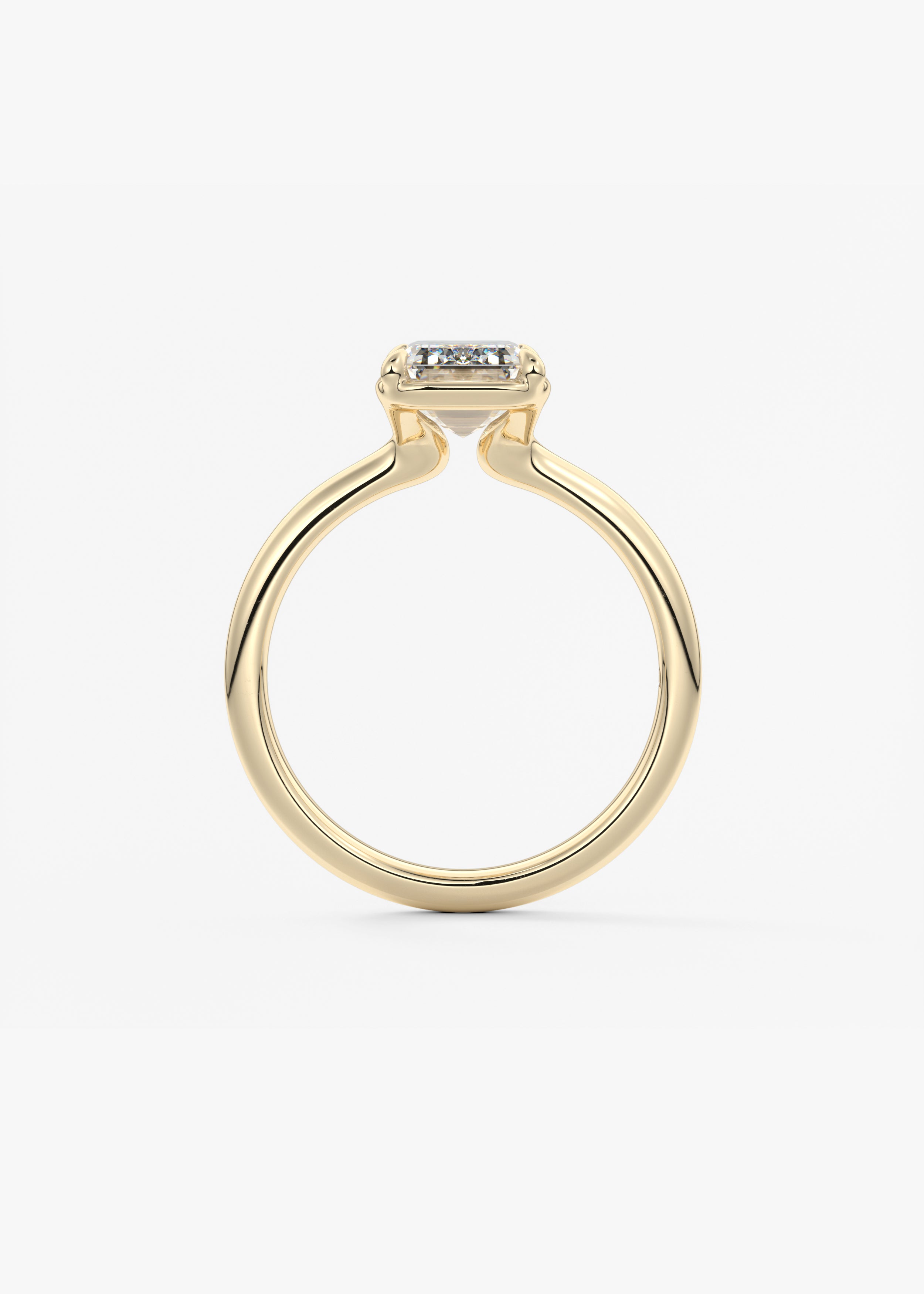 Emerald Bezel Lab Grown Diamond Engagement Ring