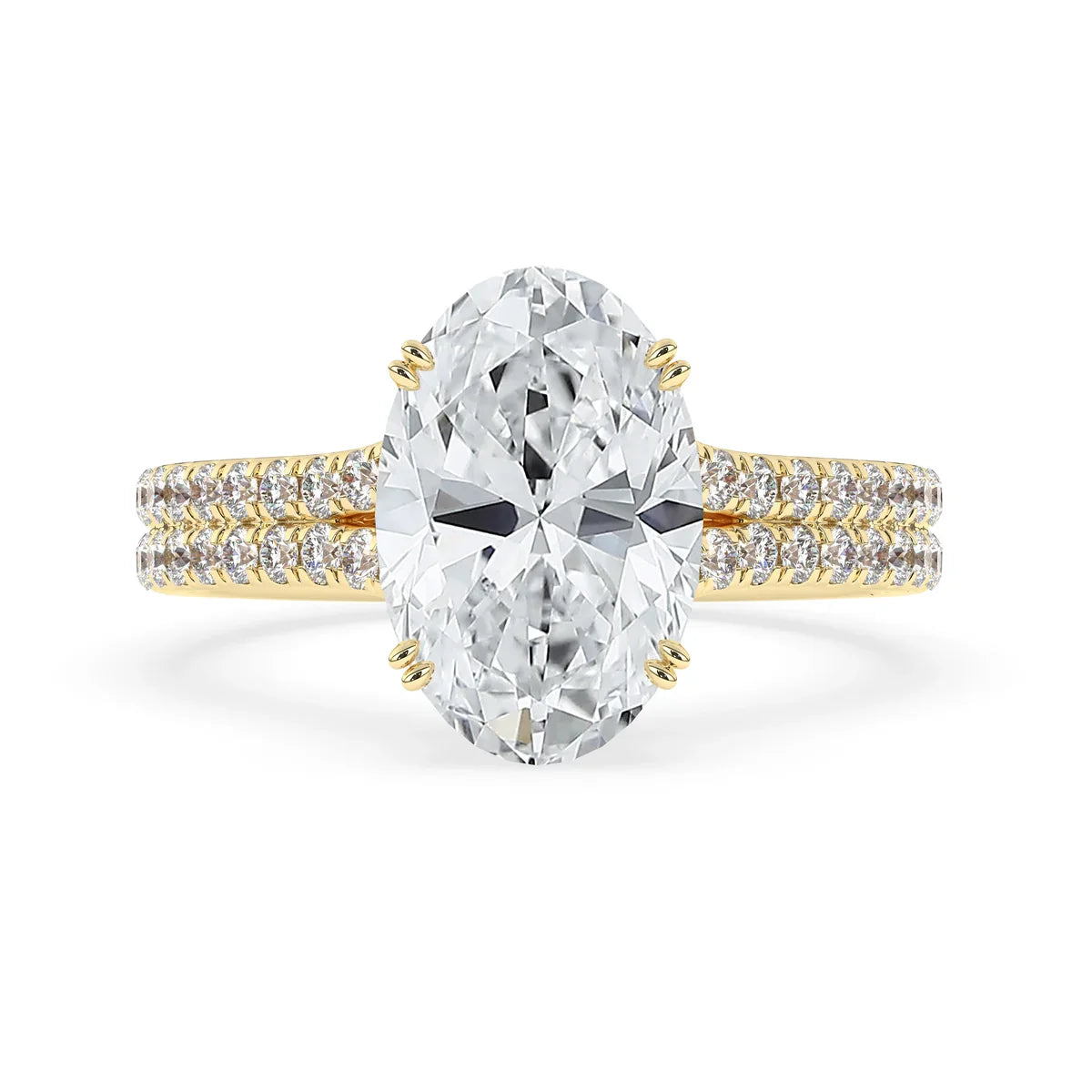 Stunning 4.0 CT Oval Moissanite Engagement Ring with Split Shank Pave Design 1