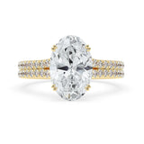 Stunning 4.0 CT Oval Moissanite Engagement Ring with Split Shank Pave Design 1