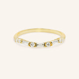 Stunning 0.1 TCW Round Moissanite Stones Alternate Wedding Bands 1